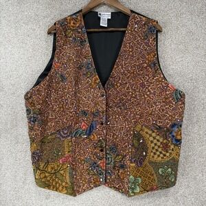 VTG Ana Mori Beaded Best One Size Indie Festival Boho Grunge Floral